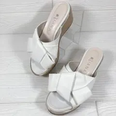 【美品】　ダイアナ　厚底　リボン　サンダル　23㎝　ウェッジソール