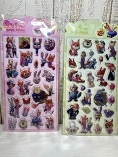 (7)【当日翌日発送】3Dシール　2枚セット　ズートピア