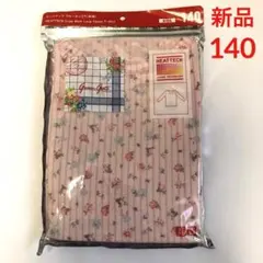 新品未使用　UNIQLO HEATTECH クルーネックT 花柄　ピンク　140