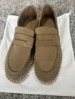 ZARA スプリットスエード・ジュート ローファー