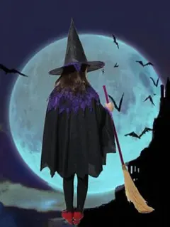90cm ハロウィン コスプレ 子供 魔女 マント コスプレ 衣装 魔女