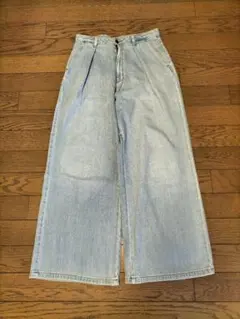 GU ワイドパンツ XL ライトブルー