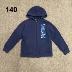 【2/28まで出品】PUMA キッズ フード付き パーカー 裏起毛 ネイビー