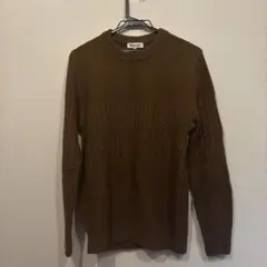 GLOBAL WORK ブラウン ケーブルニット S