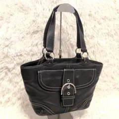 〇極美品〇COACH SOHO オールレザー トートバッグ ブラック