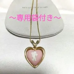 WEDGEWOOD ジャスパーペンダントネックレス　ハート型　ピンク　エンジェル