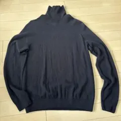 UNIQLO カシミアタートルネックセーター M ネイビー