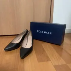 未使用 コールハーン パンプス 黒 ポインテッド 22.5 レザー