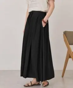 AMERICAN HOLIC ラップ風セミフレアスカートブラック ポケットあり