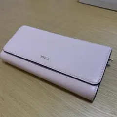 FURULAピンク レザー 長財布