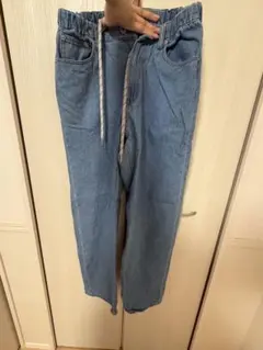 coen ウエストゴム ドローストリング デニムパンツ