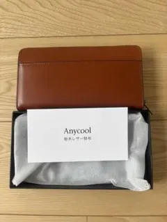 Anycool ブラウン レザー 長財布 栃木レザー