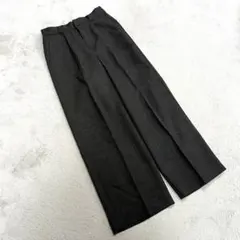 美品【テチチ】（F）ハイウエストワイドパンツ ダークグレー