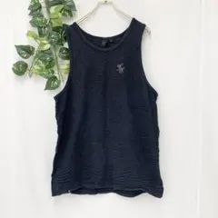 美品✨ カールカナイ タンクトップ ネイビー ロゴ刺繍 総柄 ノースリーブのサムネイル