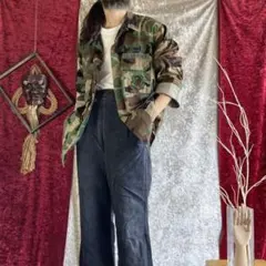 90s US ARMY / BDUシャツ ウッドランドカモ デザイン古着