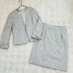 プラステPLST　スラブツイードジャージーキーカラージャケット　セットアップ　M