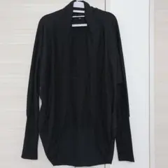 レディース ブラック ロングスリーブ カーディガン L