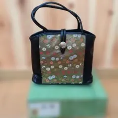 上品な大人の琉球柄絣柄ベージュ 和装バック・着物バック 入学卒業結婚