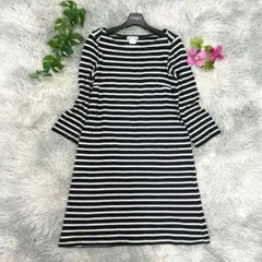 【nîmes et nîmes】ボーダー ひざ丈ワンピース 1 ネイビー×白 Sのサムネイル