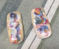 多色 陶器製（萩焼き）箸置き 2個セット
