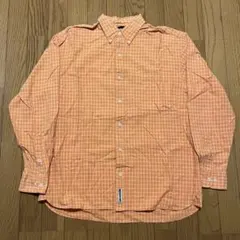 COX BASICS 長袖シャツ オレンジチェック M
