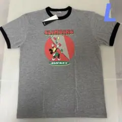 新品 ディズニー ミッキー　クライミング　L リンガーTシャツ 半袖Tシャツのサムネイル