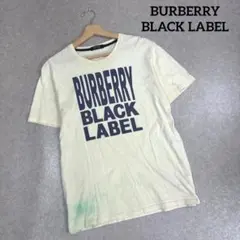 汚れあり BURBERRY BLACK LABEL 半袖 Tシャツ デカロゴ 3