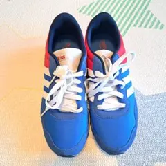 adidas　neo 青赤 スニーカー 24cm アディダスネオ　3本ライン