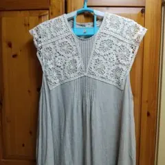 サマンサモスモス　パーツレースワンピース　ベージュ