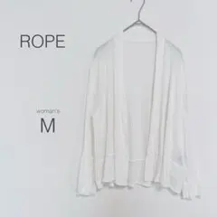 【ロペ】カーディガン【M】白 無地 シンプル 薄手 体型カバー 羽織り 日除け