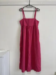 UNIQLO リネンブレンドギャザーキャミソールワンピース