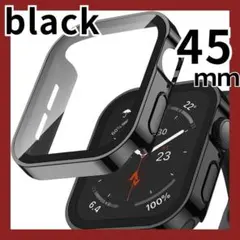 アップルウォッチ45mm保護カバーブラックAppleWatch強化フィルム