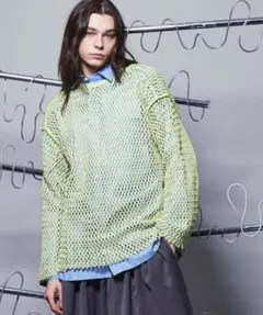 メゾンスペシャル メッシュ ロングスリーブ ライム 0688のサムネイル