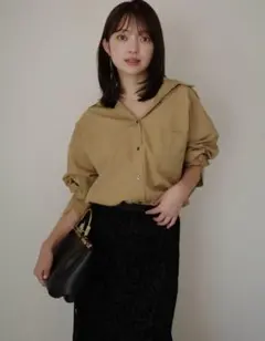 【anuans】スタンダードシャツ LATTEのサムネイル