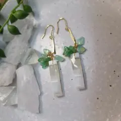 【A-15-②】ピアス ホワイトアゲート