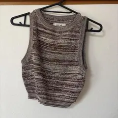 FIRST MSE ノースリーブニットベスト Lサイズ ショート丈