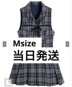 GRL チェック柄リボンノースリシャツミニワンピース 【dk1565】