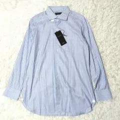 ☆新品未使用☆ダーバン サックスストライプドレスシャツ ワイドカラー　LLのサムネイル