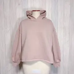 【earthmusic&ecology】長袖パーカー 裏起毛 フーディ ピンク