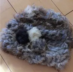 ラビット ファー帽子 ベージュ