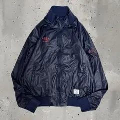 umbro アンブロ originフェイクレザー ジャケット XL 赤×紺