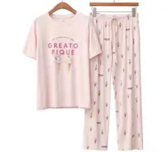 ジェラートピケ　スヌーピー　アイスクリーム柄 パジャマ上下