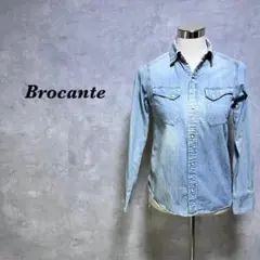 Brocante デニムシャツ ポケット 長袖 ライトブルー M 4415のサムネイル