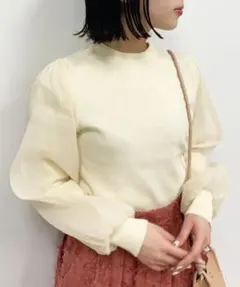 OPAQUE.CLIP 　異素材ドッキングクルーニット　長袖ニット　セーター