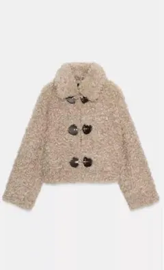 ZARA トグルボタン フェイクファージャケット XS