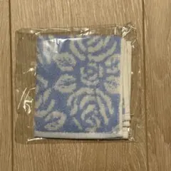 【新品未使用未開封】花柄タオルハンカチ 青色 ハンドタオル