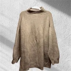 GU ベージュ ハイネック ニット セーター M