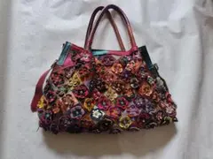 エスタシオン カラフル花モチーフ レザー ショルダーバッグのサムネイル