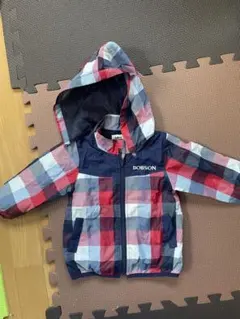 BOBSON チェック柄フード付きジャケット 80