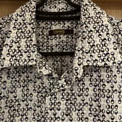 アラミス ARAMIS 半袖シャツ 円形模様 ホワイト/ネイビー